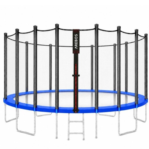 Kryt okraja trampolíny a sieť, 460 cm, 12 tyčí, čierno/modrá - B