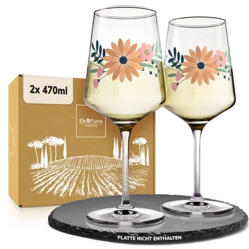 Poháre na aperitív ElbFuchs® (2 x 470 ml) série Amber Bloom [NÁPAD NA DARČEK] Vhodné do umývačky a