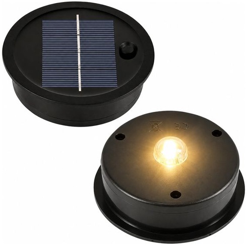 Joycabin 2dílná náhradní střecha pro solární lampy 8 cm s teplým bílým LED světlem, solární kryt,