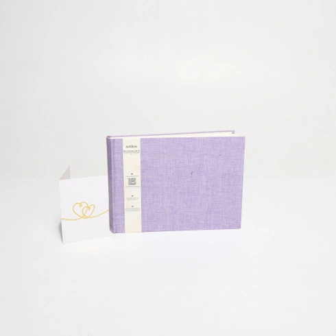 Nadčasové fotoalbum na vlepení fotografií - místo pro 150 fotografií - pravé len - fotokniha 21 x