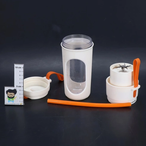 Prenosný smoothie mixér, dobíjací cez USB, dvojité veko, 450 ml | Potravinársky PC materiál, 12