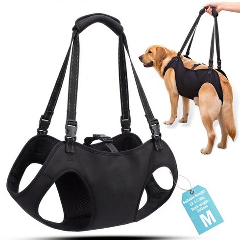 Postroj pro přepravu psů pro velké psy - M černý M - 13-17,5 kg