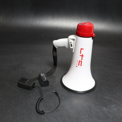 Megafón so sirénou LTC bieločervený USB
