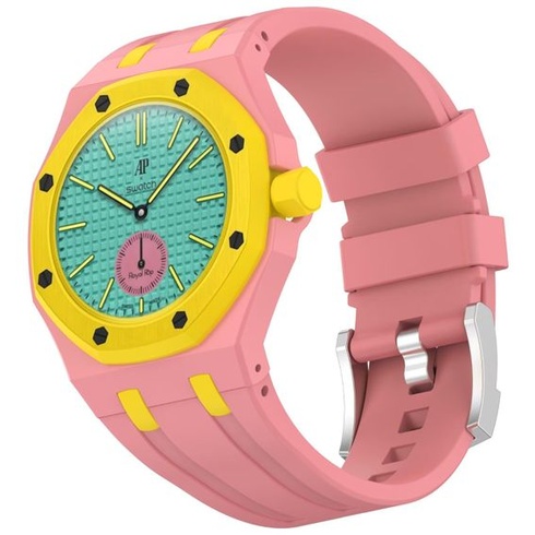 Řemínek na hodinky kompatibilní se Swatch Royal Pop, integrovaný popruh s ochranným pouzdrem,