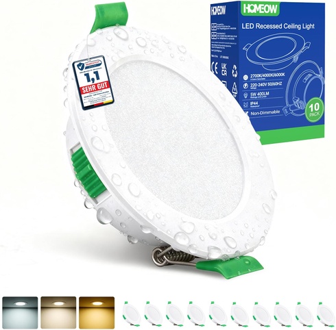 Vstavané LED svietidlá Homeow biele, 10 ks