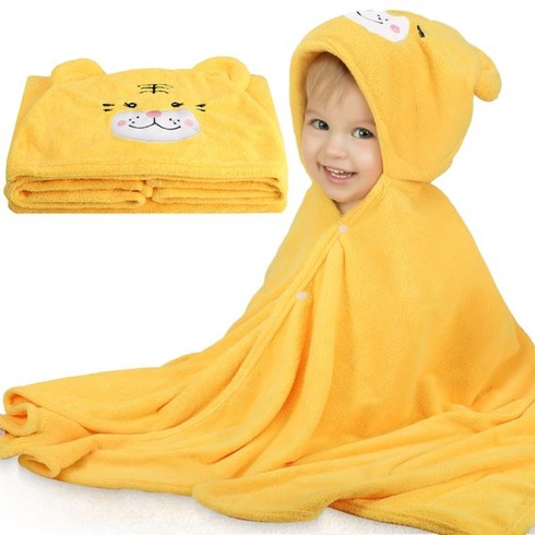 1 detská osuška s kapucňou, detská osuška s kapucňou, žltá
