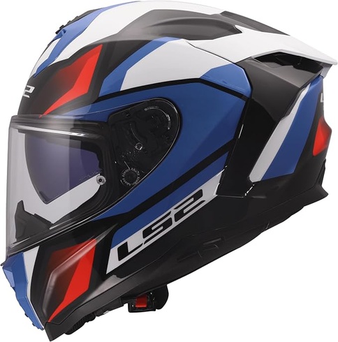 Motocyklová prilba LS2 XXS, biela, modrá, červená