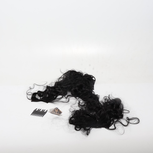BARSDAR Clip in černé prodlužování vlasů pro ženy, 50 cm dlouhé vlnité černé vlasy prodlužovací