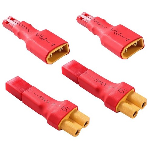 4 kusy konektorov JST na XT30, adaptér XT30 samec/samica na JST samec/samica, pre RC LiPo batériu