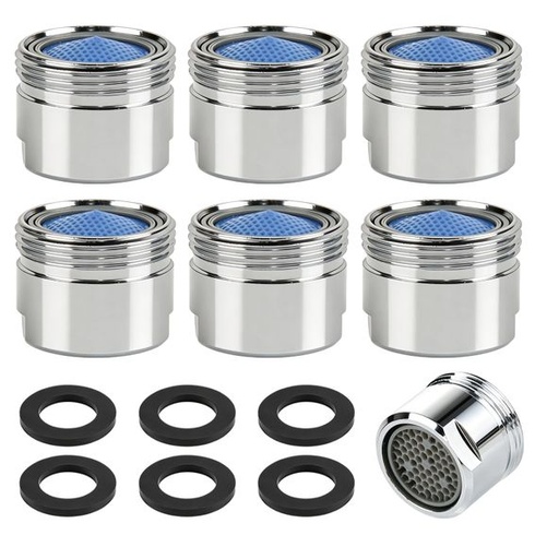 6 kusů perlátorů M18, vnější závit 18 mm, pro vodovodní baterie, perlátory M18 s těsnicím kroužkem,