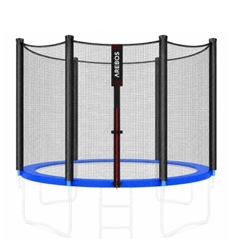 Kryt okraja trampolíny a sieť, 305 cm, 6 tyčí, čierno/modrá - B