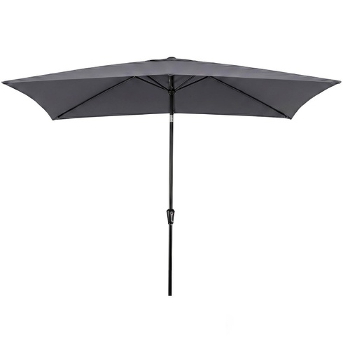 Záhradný slnečník s nastaviteľným uhlom NP13455HS, 3 x 2 m, kľučka, sivý - B