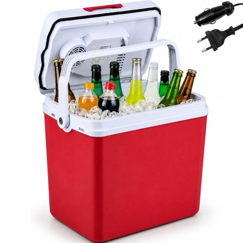 Termoelektrický chladiaci box, 25 l, 12/230 V, červený - B