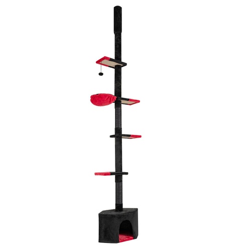 Škrabadlo pre mačky PV10462, 245-300 cm, 5 poschodí, čierno/červené - B