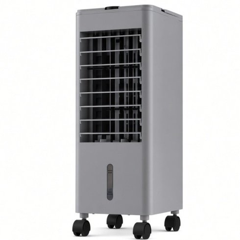Chladič vzduchu s ventilátorom a zvlhčovačom, 3 funkcie, 12-hodinový časovač, 59 x 22 x 25,5 cm, sivý
