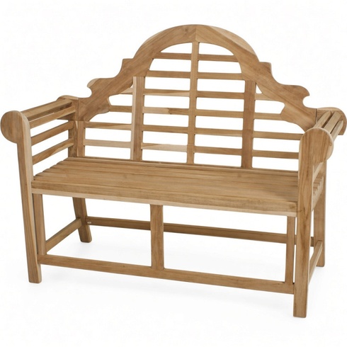 Zahradní lavice, 2místná, teak, 135 x 60 x 104 cm, přírodní - B