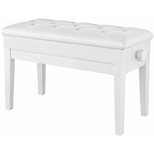Pianová stolička s úložným priestorom YX106, 72 x 33 x 48-58 cm, biela - B