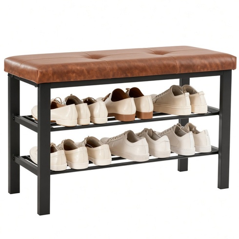 Botník DS-HXD3CPG, 30 × 80 × 50 cm, nosnosť 200 kg, čierno / hnedý - N