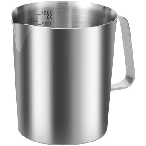 Odmerka z nerezovej ocele 1 l s jemnou stupnicou, bez BPA, 12 cm, odmerka z nerezovej ocele s ochranou