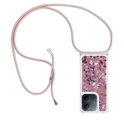 Pouzdro na telefon s řetízkem pro Xiaomi Poco C85 / Xiaomi Redmi 15C 4G - Quicksand Glitter Case s