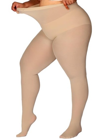 Dámske pančuchy DORALLURE pre väčšie veľkosti 60 DEN polopriehľadné nylonové pančuchy 3XL-4XL