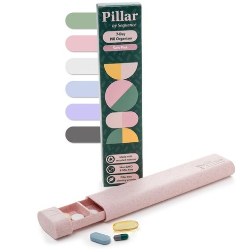 Organizér na pilulky PILLAR na 7 dní | Krabička na tablety s posuvným mechanismem | 7 přihrádek od
