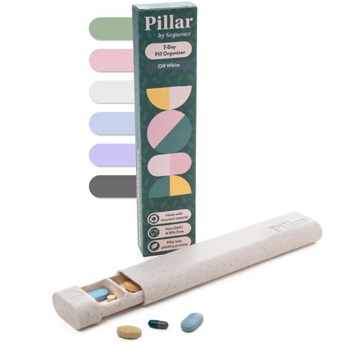 Organizér na pilulky PILLAR na 7 dní | Krabička na tablety s posuvným mechanismem | 7 přihrádek od