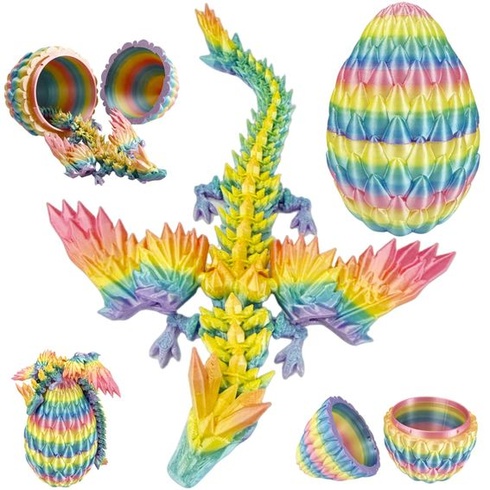 Joycabin 3D tlačené dračie vajce s drakom, hračka fidget, dúha