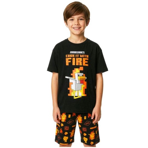 Minecraft pyžamo pro chlapce a teenagery, vícebalení, letní krátký overal na spaní pro děti s