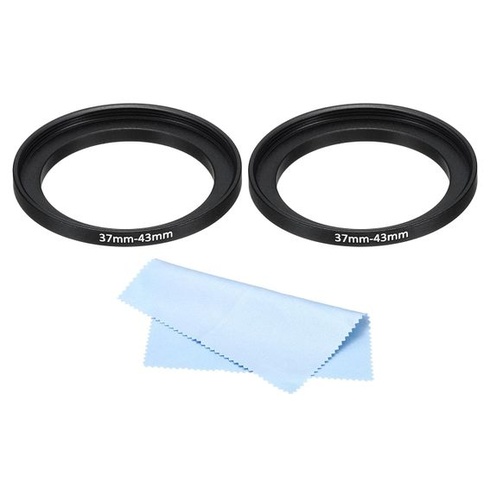 PATIKIL 40,5mm-67mm kovový kroužek s čisticím hadříkem (2 ks, černý) | Adaptérový kroužek na