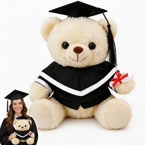 Plyšový medvedík 23 cm - Darčeky na promóciu - Promočný plyšák, biely