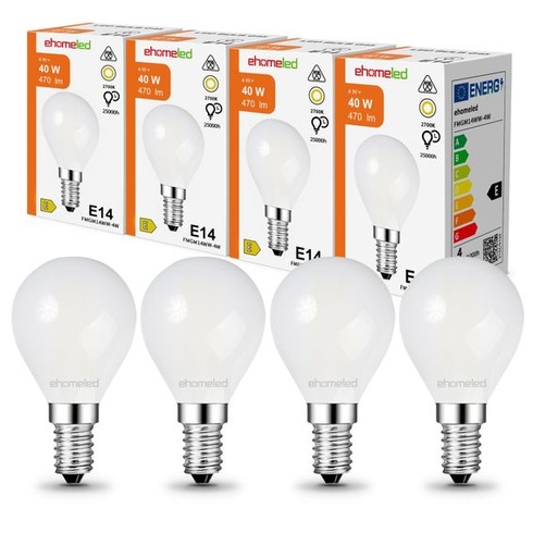 E14 LED G45 Mini žiarovka 4W nahrádza 40W žiarovku, teplá biela 2700K, 4 kusy, 470 lúmenov (ekvivalent