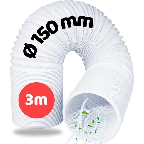 Výfuková hadica Home Melody 150 mm 3 metre flexibilné PVC pre prenosné klimatizácie, sušičky bielizne,