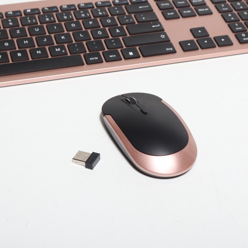 Bezdrátová klávesnice a myš Seenda, dobíjecí ultratenká bezdrátová klávesnice a myš, ergonomická