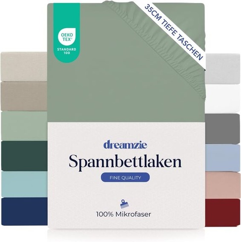 Napínacie prestieradlo Dreamzie 180 x 200 cm - 35 cm hlboké vrecko - 100% mikrovlákno - svetlo