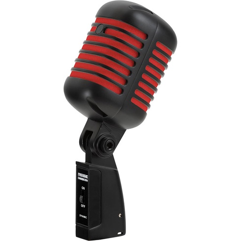 Dynamický mikrofón DM-66BK/RD, vrátane redukčného závitu, čierno/červený - A