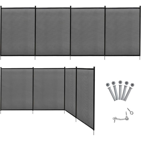Skladací bazénový ochranný plot z textilnej tkaniny PQ4290FR, 360 x 125 cm, sivý - A