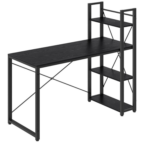 Počítačový stôl LWD049B56V1, 137,2 x 60 x 118,7 cm, čierny - A