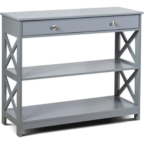 Konzolový stolík so zásuvkou KZ99023MUFR, 100 x 30 x 80 cm, sivý - A