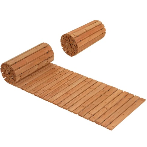 Drevená záhradná cesta NP13641NA, s protišmykovým povrchom, 367 x 55 cm, prírodná - A
