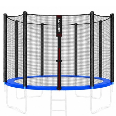 Kryt okraja trampolíny a sieť, 430 cm, 8 tyčí, čierno/modrá - B