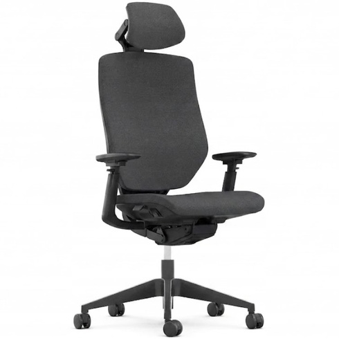 Ergonomická kancelárska stolička BS12PG-F1-V4, 3D opierka hlavy, nosnosť 136 kg, šedá - A