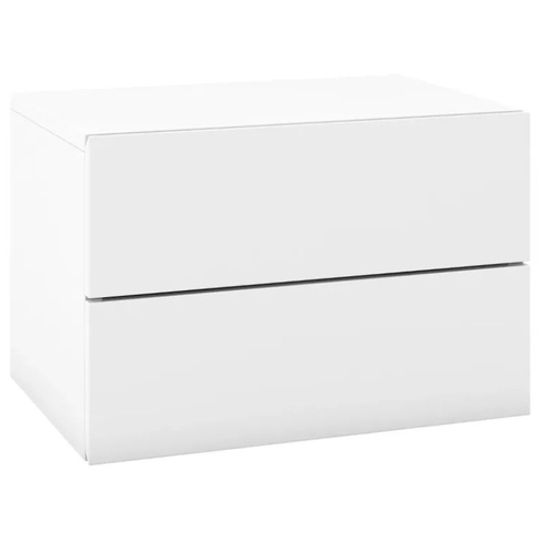 Nástenný nočný stolík s 2 zásuvkami HU10886WH, 42 x 30 x 28 cm, biely - A