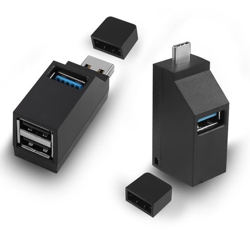 3portový USB hub pre notebooky, rozširujúci adaptér USB portov, 1 USB 3.0 a 2 USB 2.0 porty,