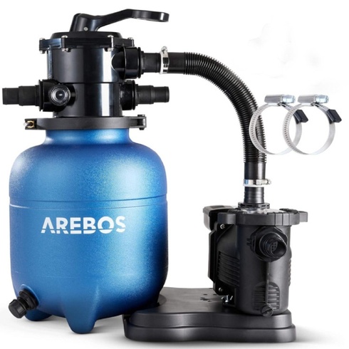 Bazénová filtrácia s čerpadlom, 350 W, 9500 l/h, objem nádrže až 20 kg piesku, modro/čierna - A