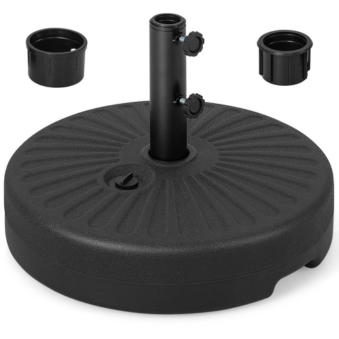 Plniteľný okrúhly stojan na slnečník NP10666BK, 50 cm, čierny - A