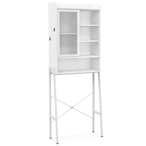 Kúpeľňová polica BA7856WH, 63 x 29 x 170 cm, biela - A