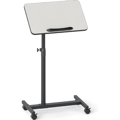Výškovo nastaviteľný odkladací stolík na kolieskach s naklápacou doskou RD90537, 52 x 33 x 112 cm, biely