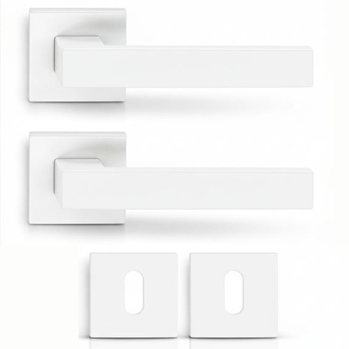 Vnitřní kliky s rozetou 50 mm, pár vnitřních klik, moderní design, kompletní sada pro dřevěné