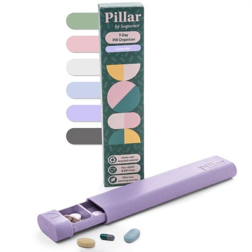 7-dňová krabička na lieky PILLAR | Organizér na tablety s posuvným mechanizmom | 7 priehradok od